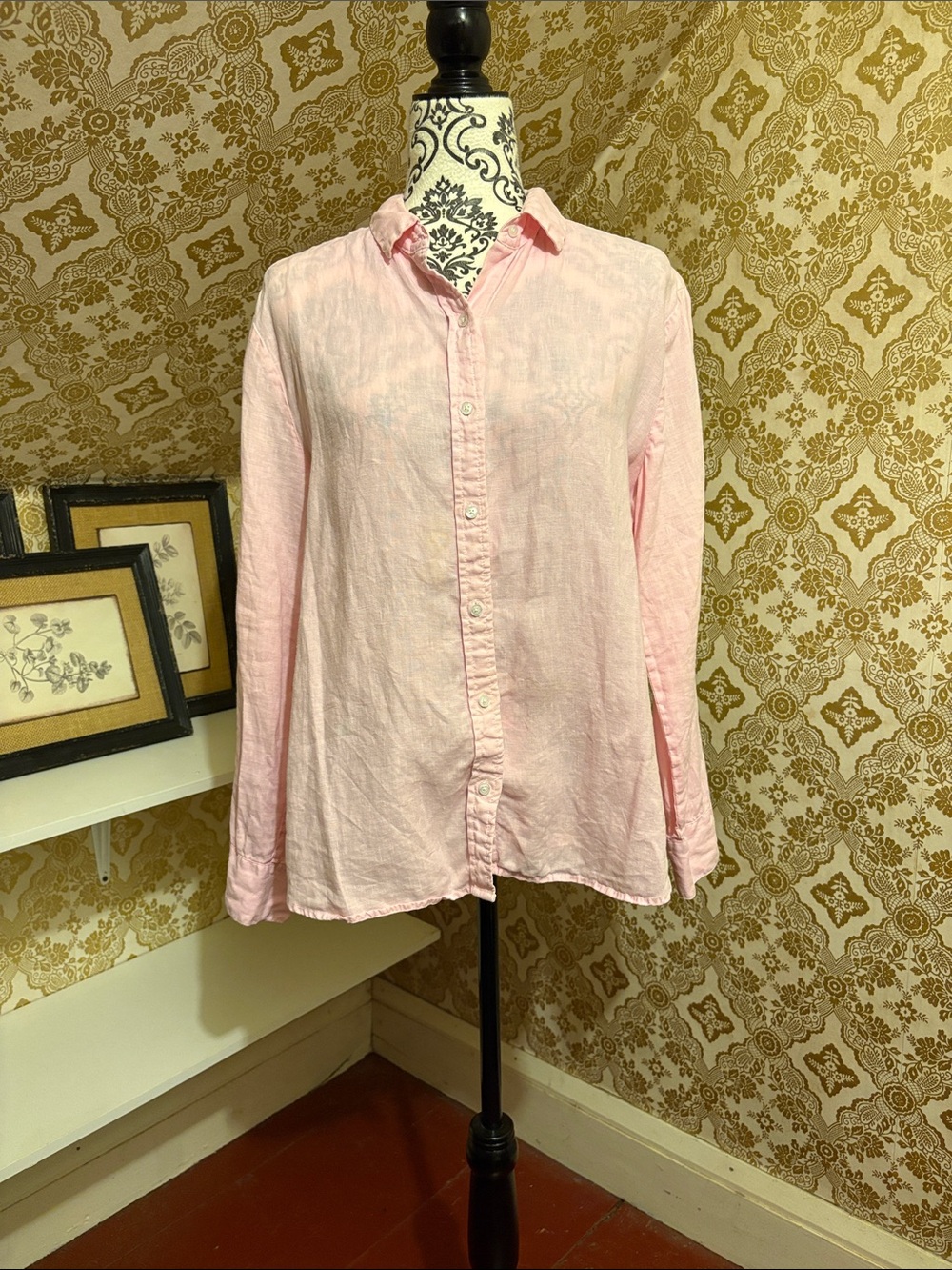 Tommy Bahama Light Pink Linen Button-Front Shirt